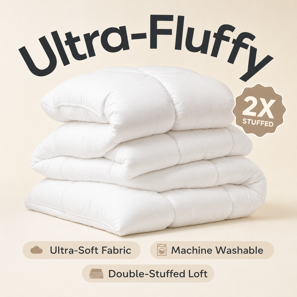 Halo Marshmallow Cloud Comforter by Truenova, ultra-fluffy and double-stuffed