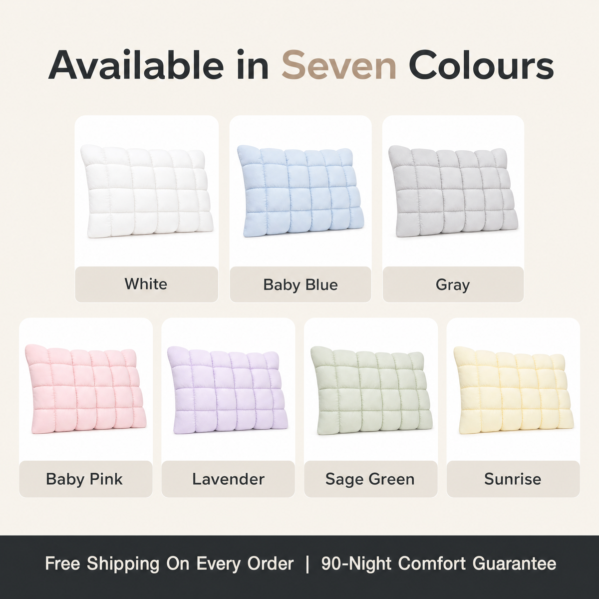 Lune pillow available in seven colours