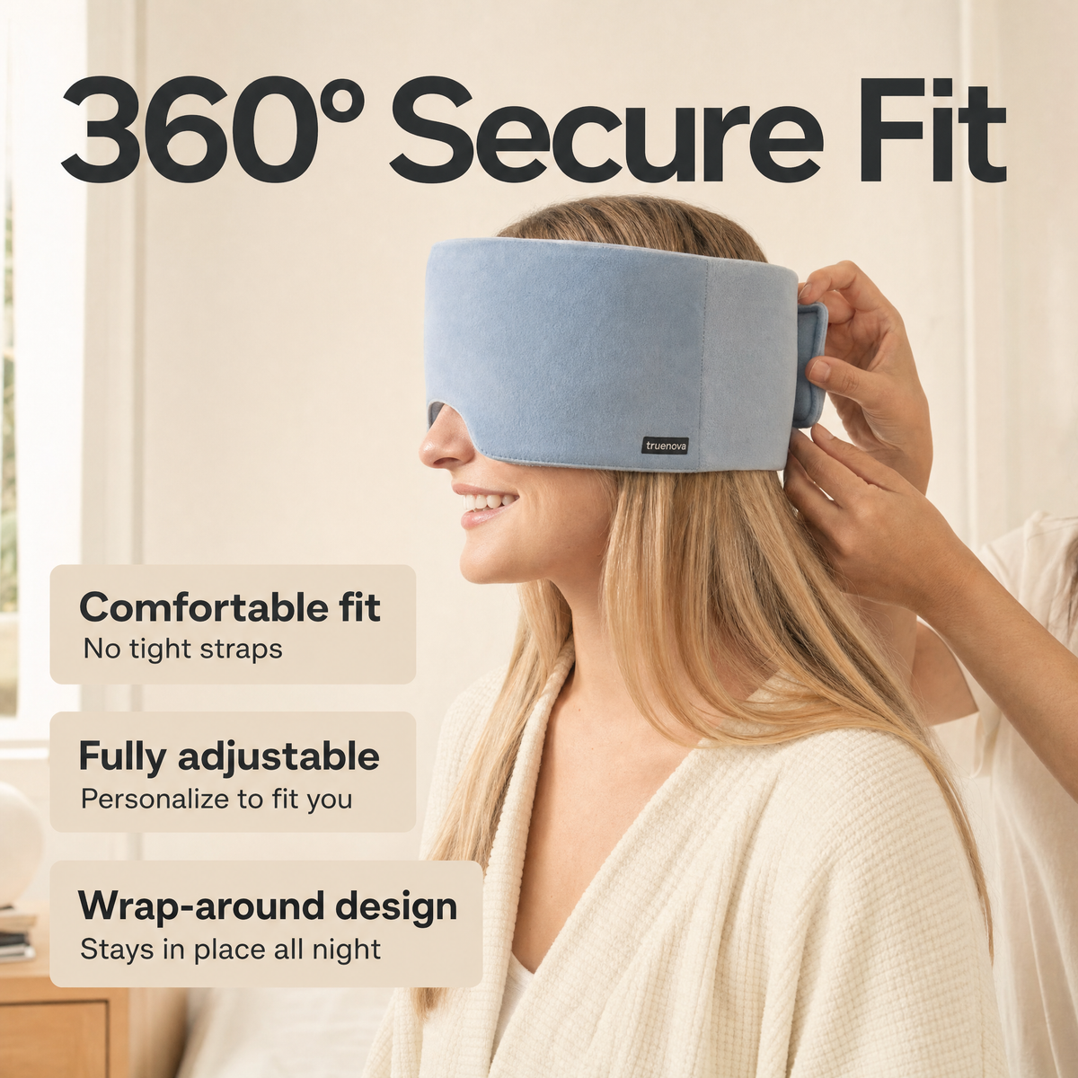Ajustement enveloppant et sécurisé à 360 degrés sans sangles serrées