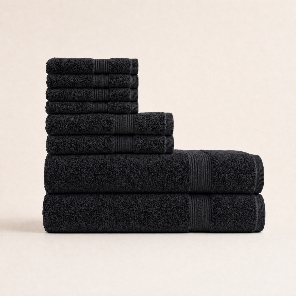 Solace towel set in Midnight Black