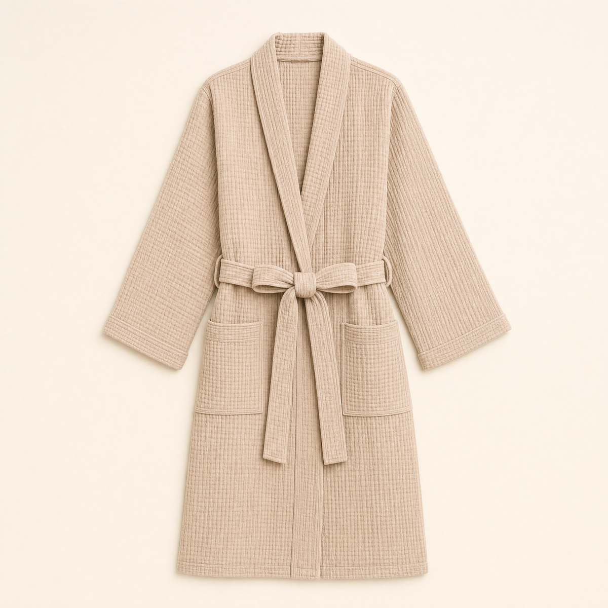 Breeze four-season muslin robe in Khaki