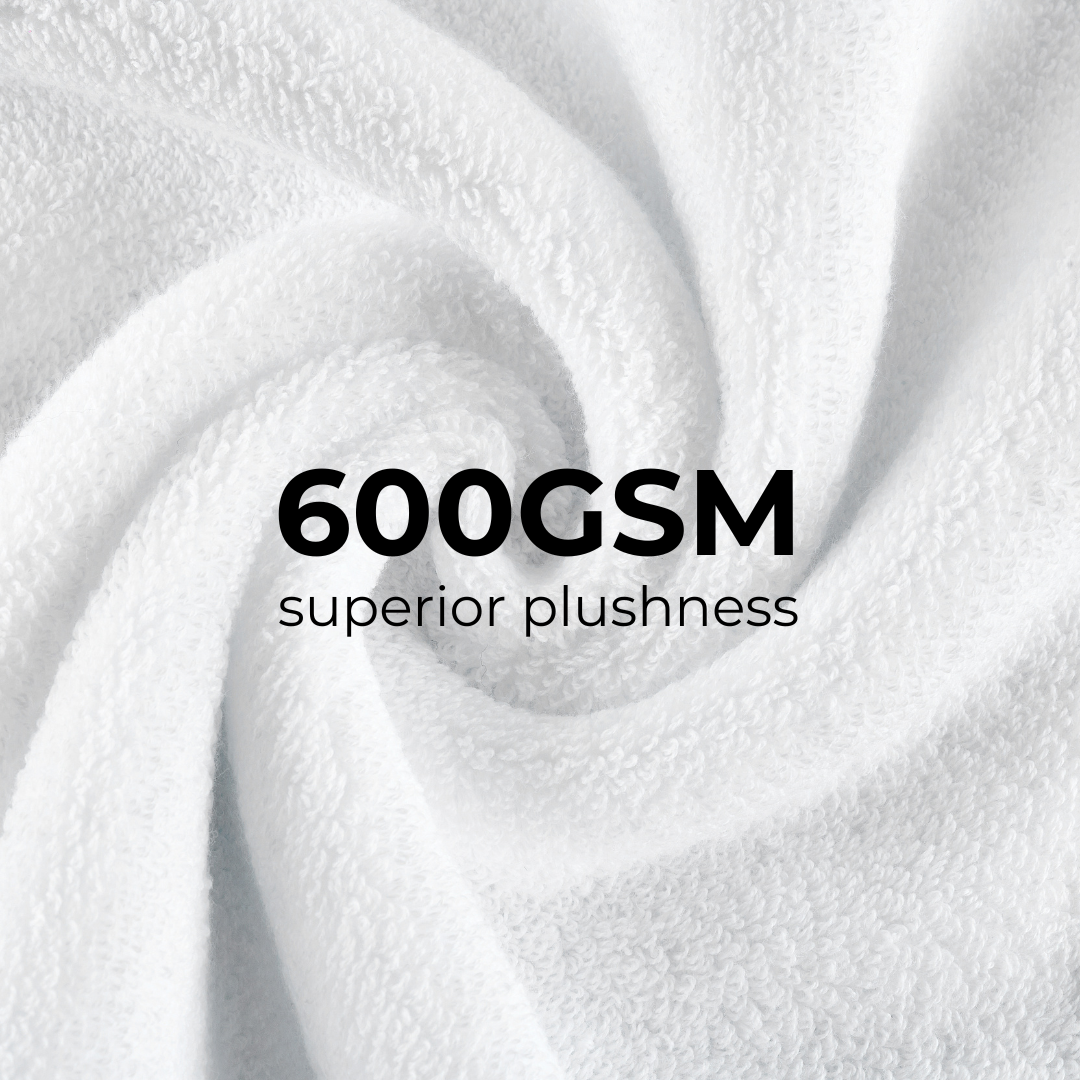 Close-up of plush 600 GSM long-staple cotton loops