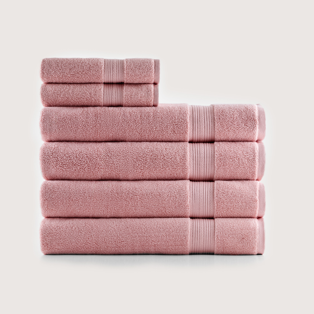 Truenova Ultrasoft 6-Piece Spa Towel Set with bath towels, in Coral Pink