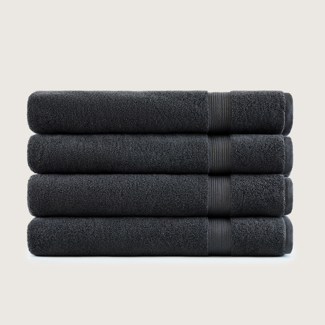 Pack of 4 Truenova Ultrasoft cotton bath sheets in Charcoal