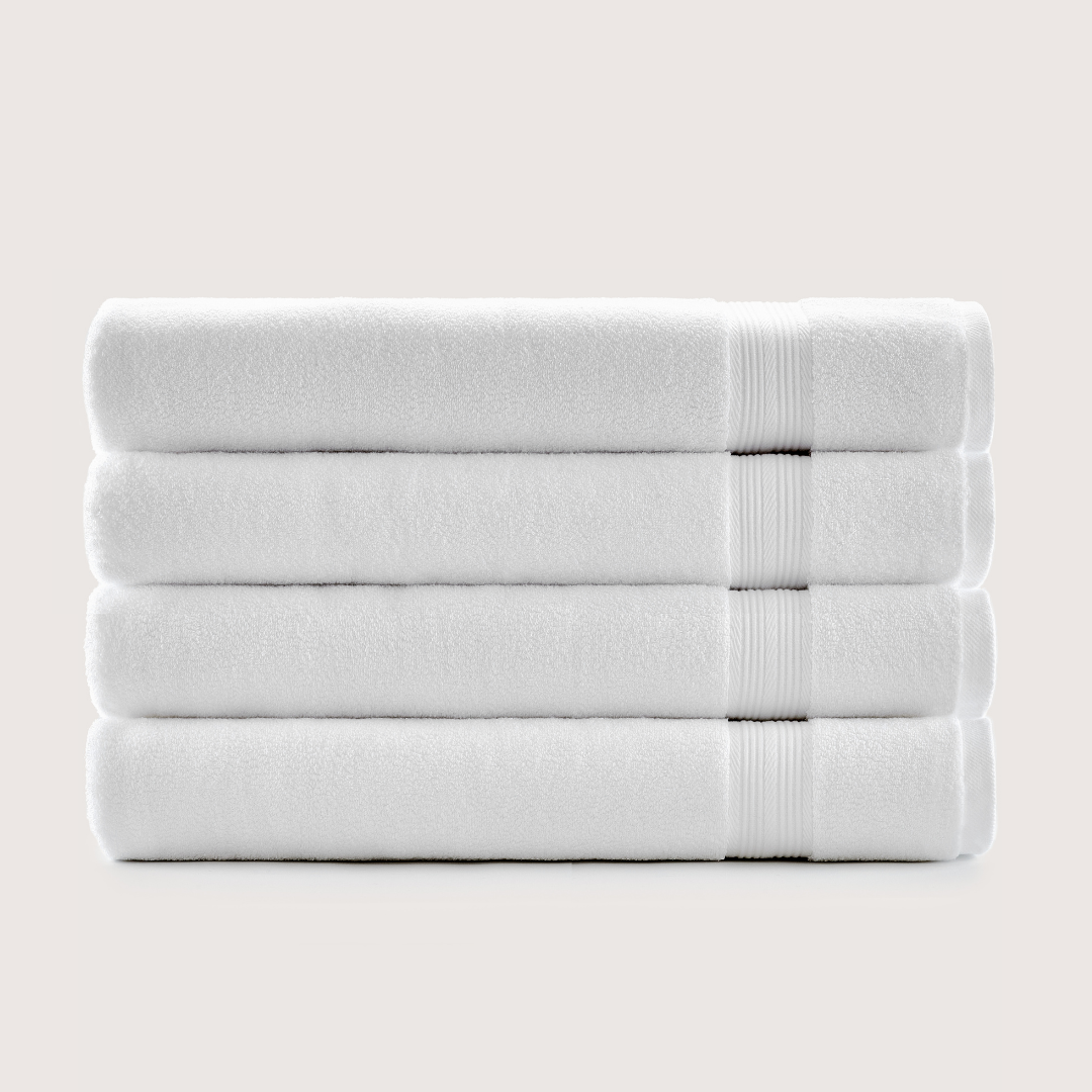 Pack of 4 Truenova Ultrasoft cotton bath sheets in Cloud White