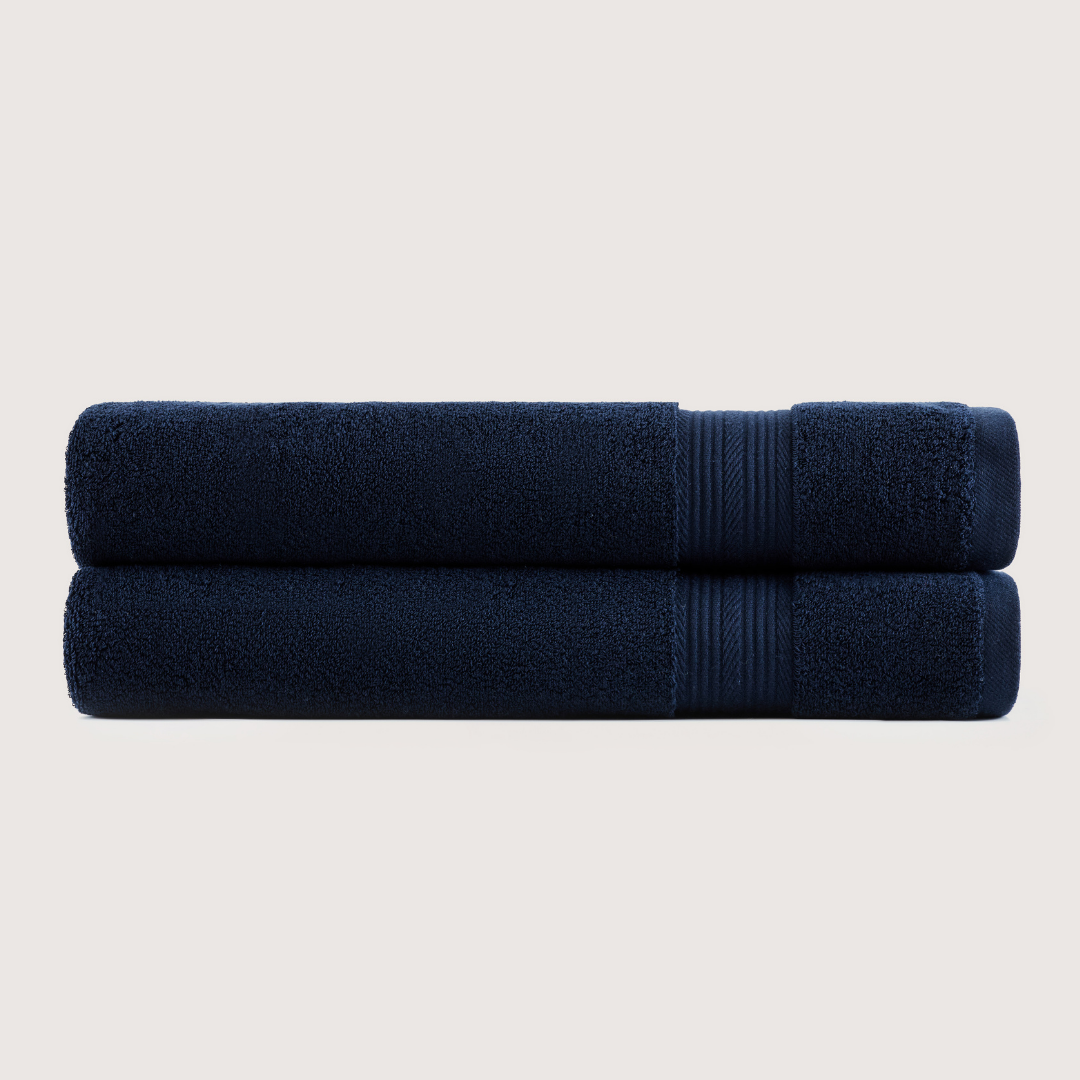 Pack of 2 Truenova Ultrasoft cotton bath sheets in Navy Blue