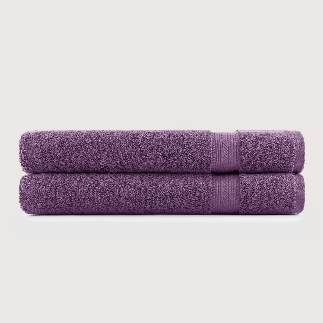 Pack of 2 Truenova Ultrasoft cotton bath sheets in Violet