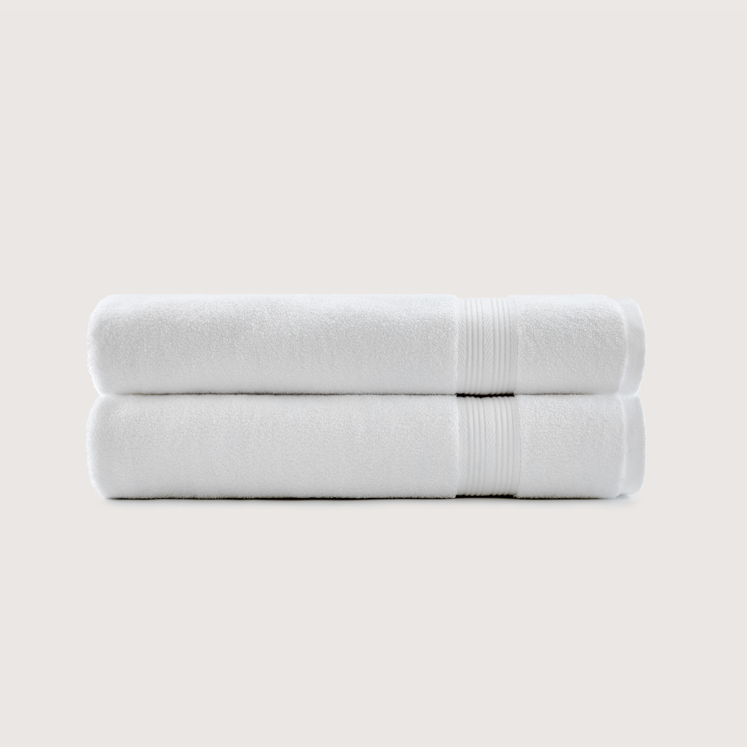 Pack of 2 Truenova Ultrasoft cotton bath towels in Cloud White