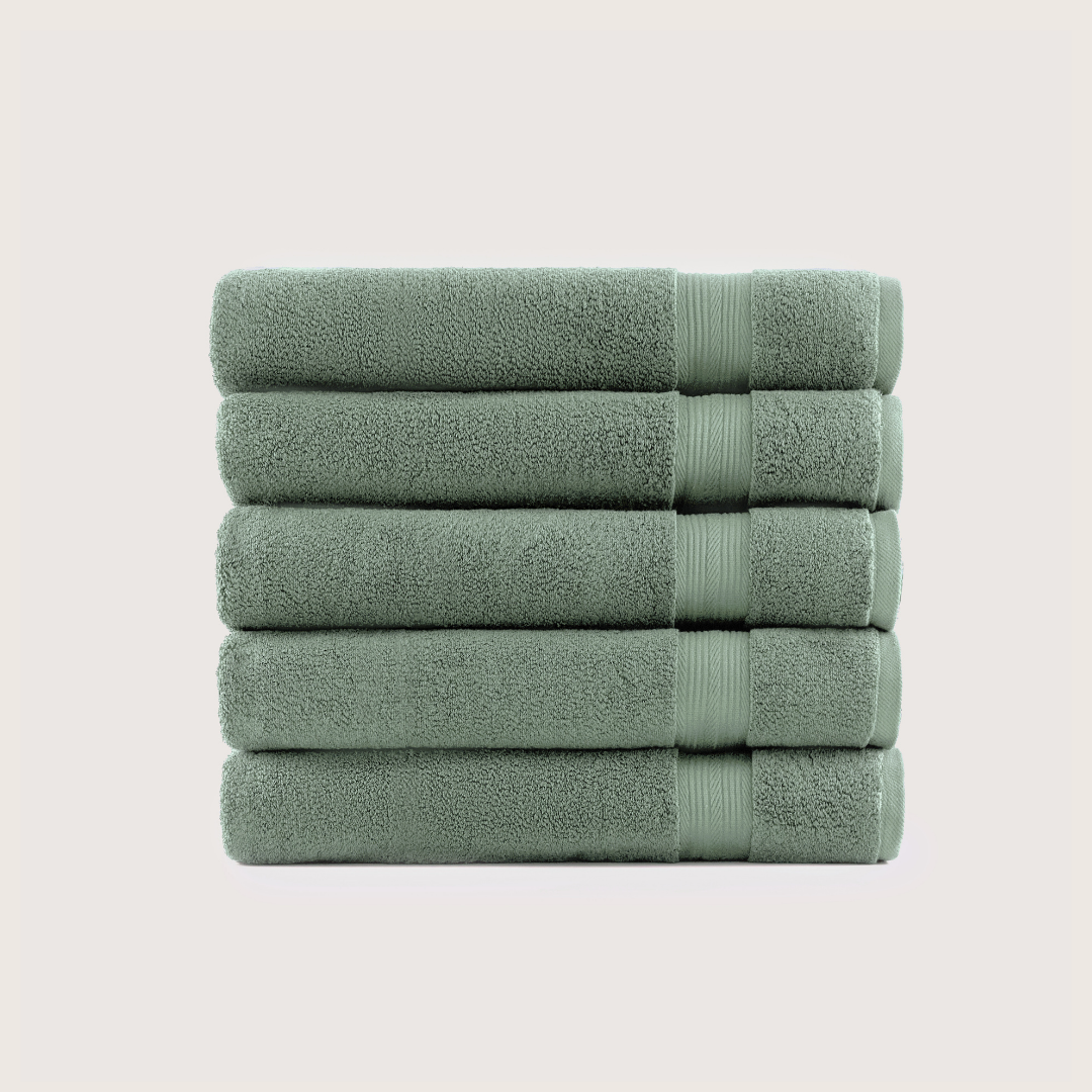 Pack of 4 Truenova Ultrasoft cotton bath towels in Sage