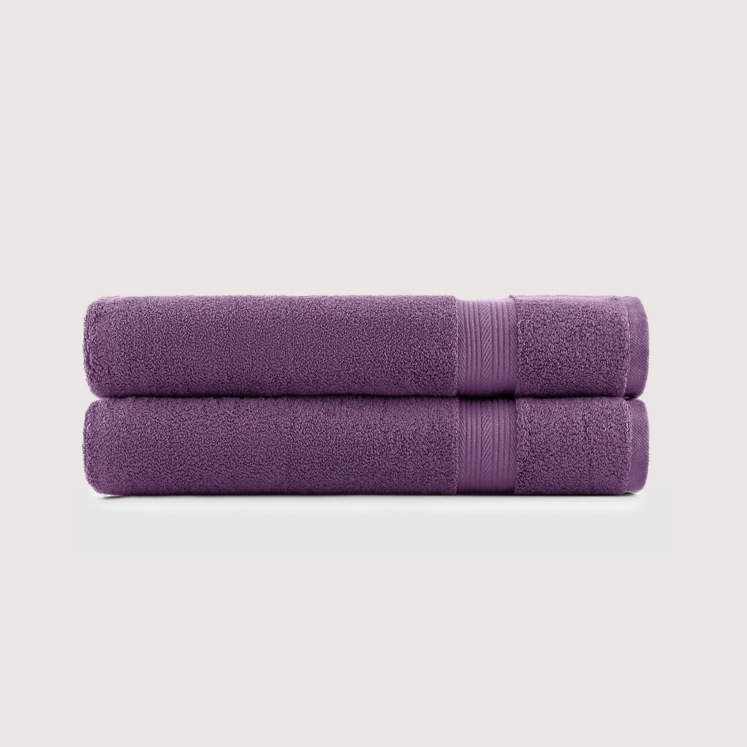 Pack of 2 Truenova Ultrasoft cotton bath towels in Violet