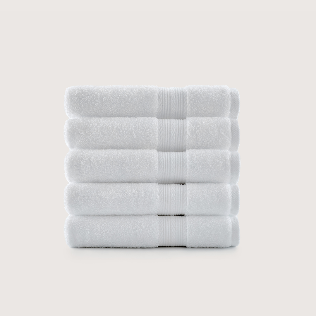 Pack of 4 Truenova Ultrasoft cotton hand towels in Cloud White
