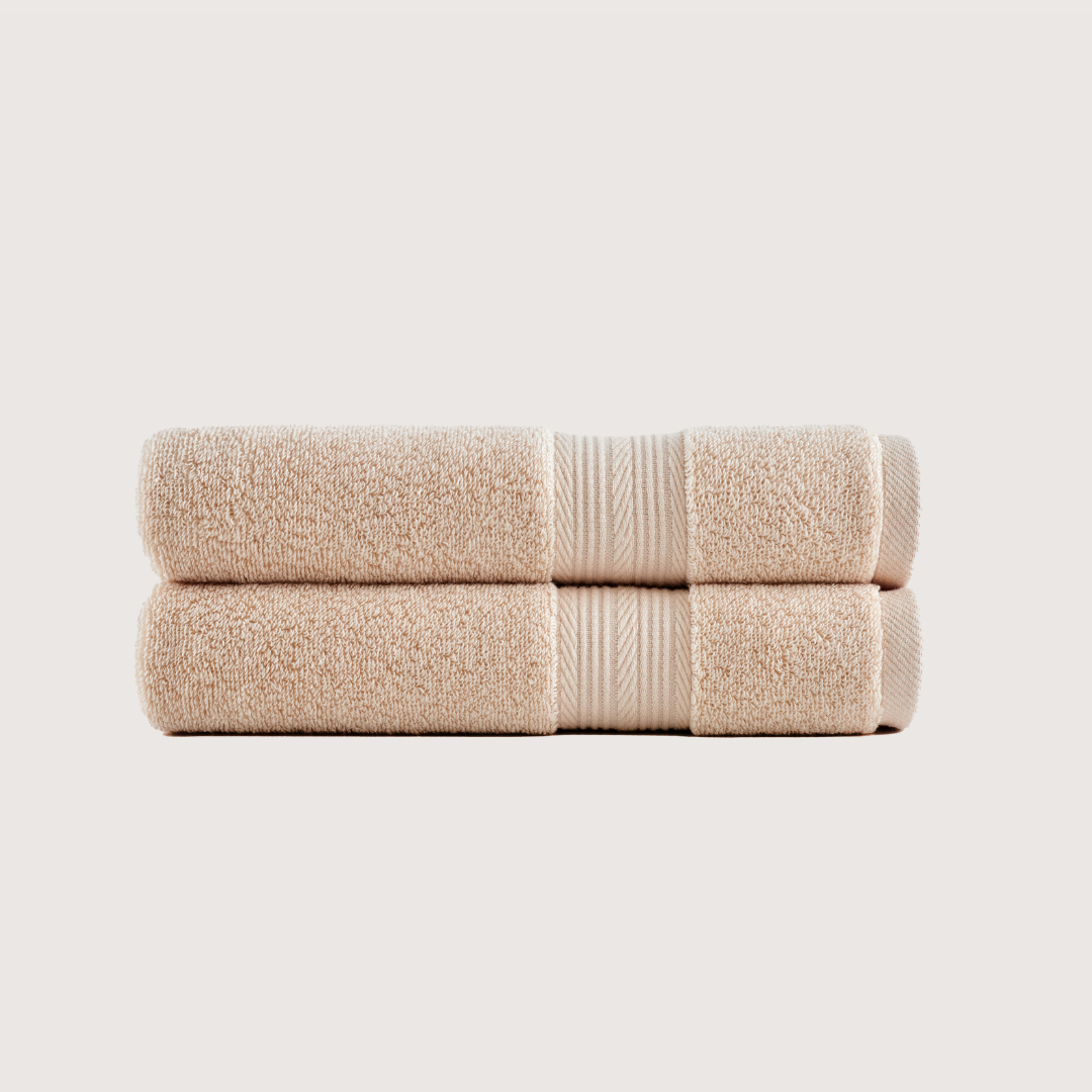 Pack of 2 Truenova Ultrasoft cotton hand towels in Sand