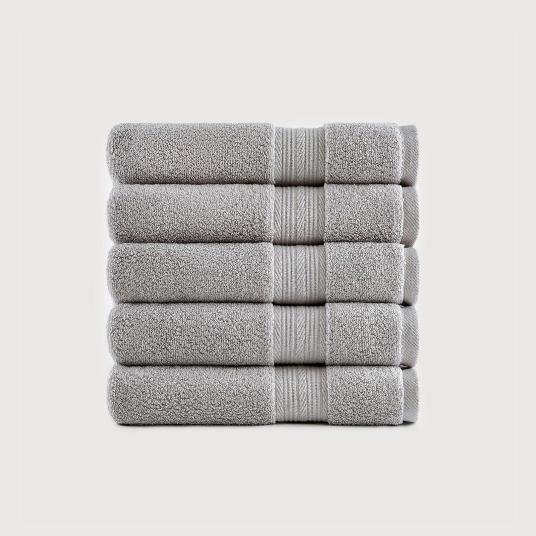 Pack of 4 Truenova Ultrasoft cotton hand towels in Stone Grey