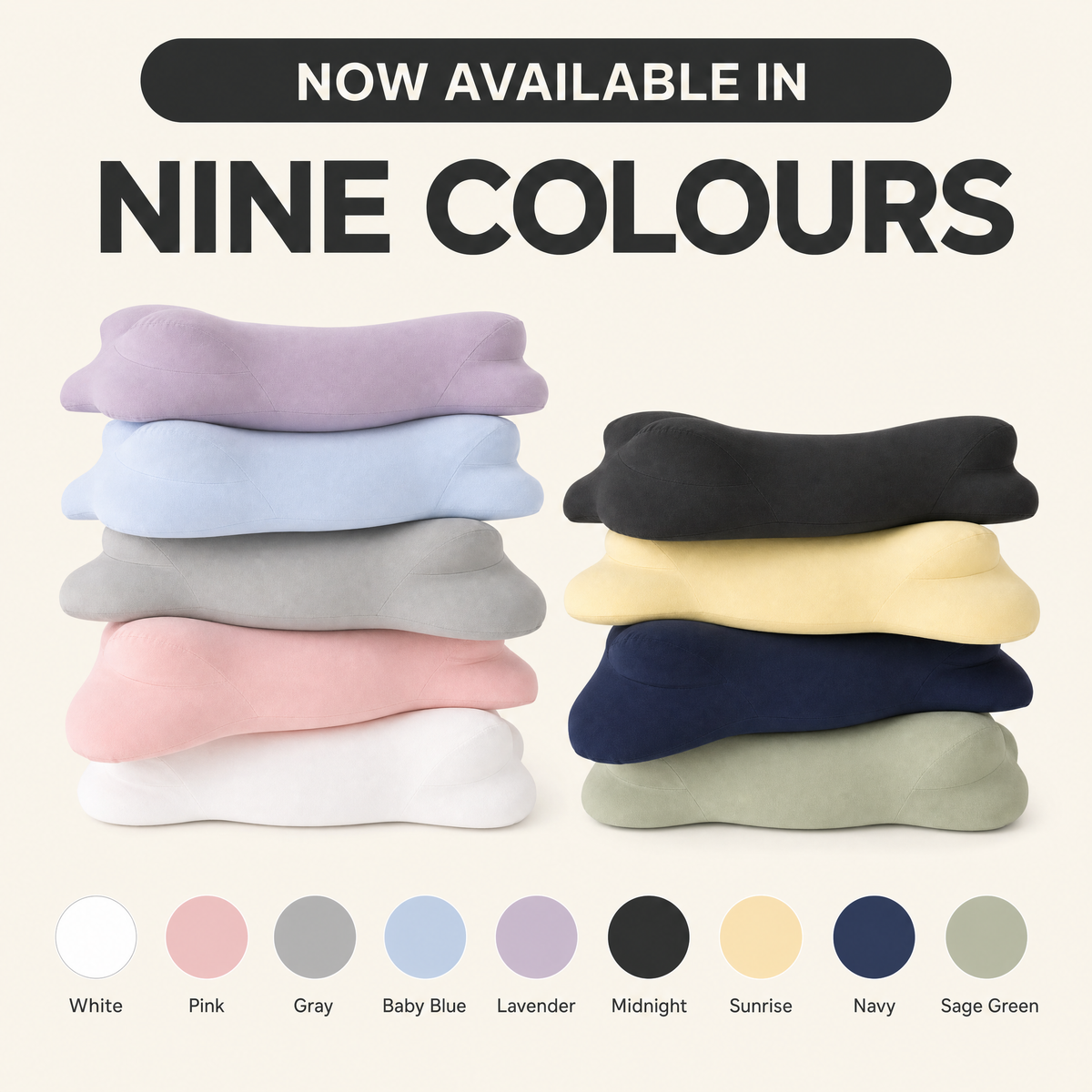 Orbit pillow available in nine colours