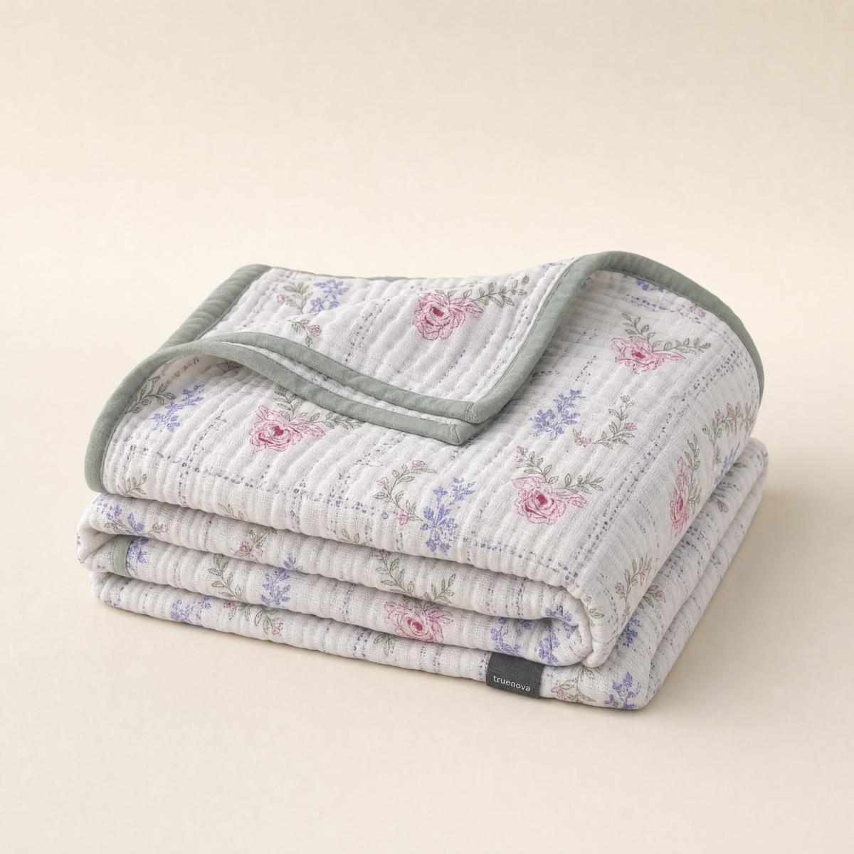 Couverture en mousseline Breeze à imprimé rose