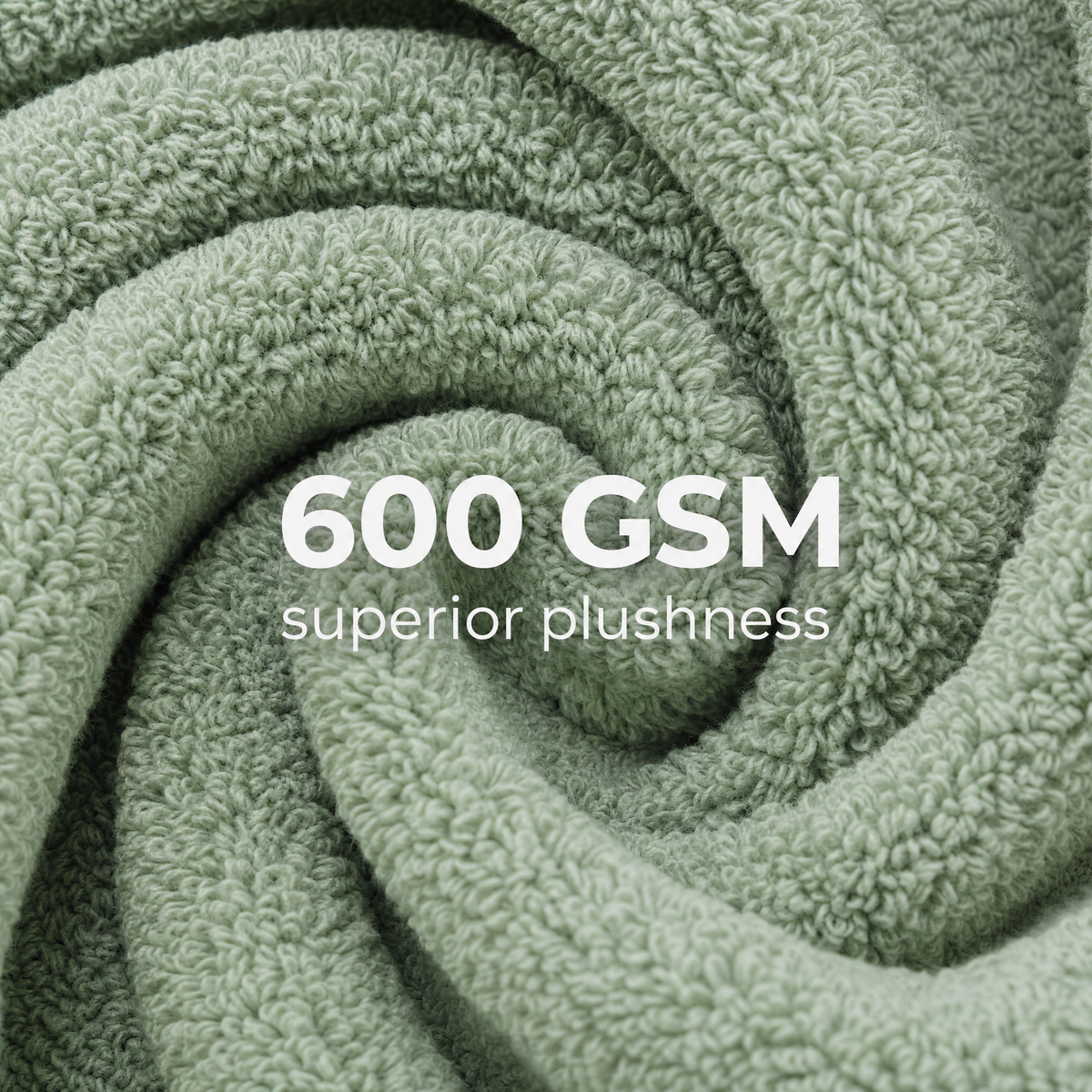 600 GSM plush cotton terry close-up of the Solace towel