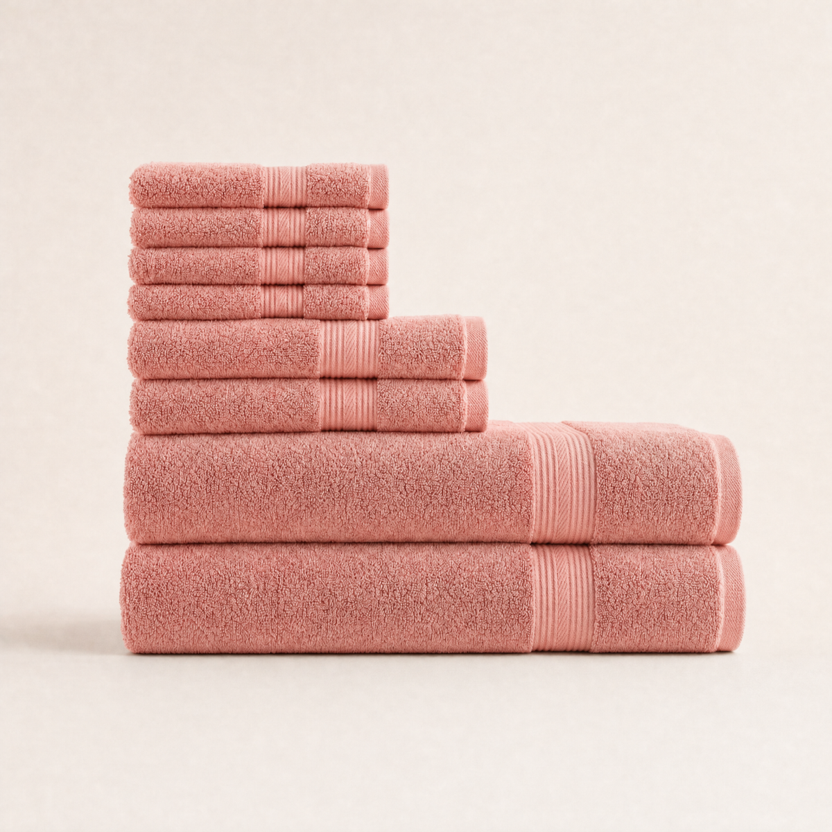 Solace towel set in Coral Pink