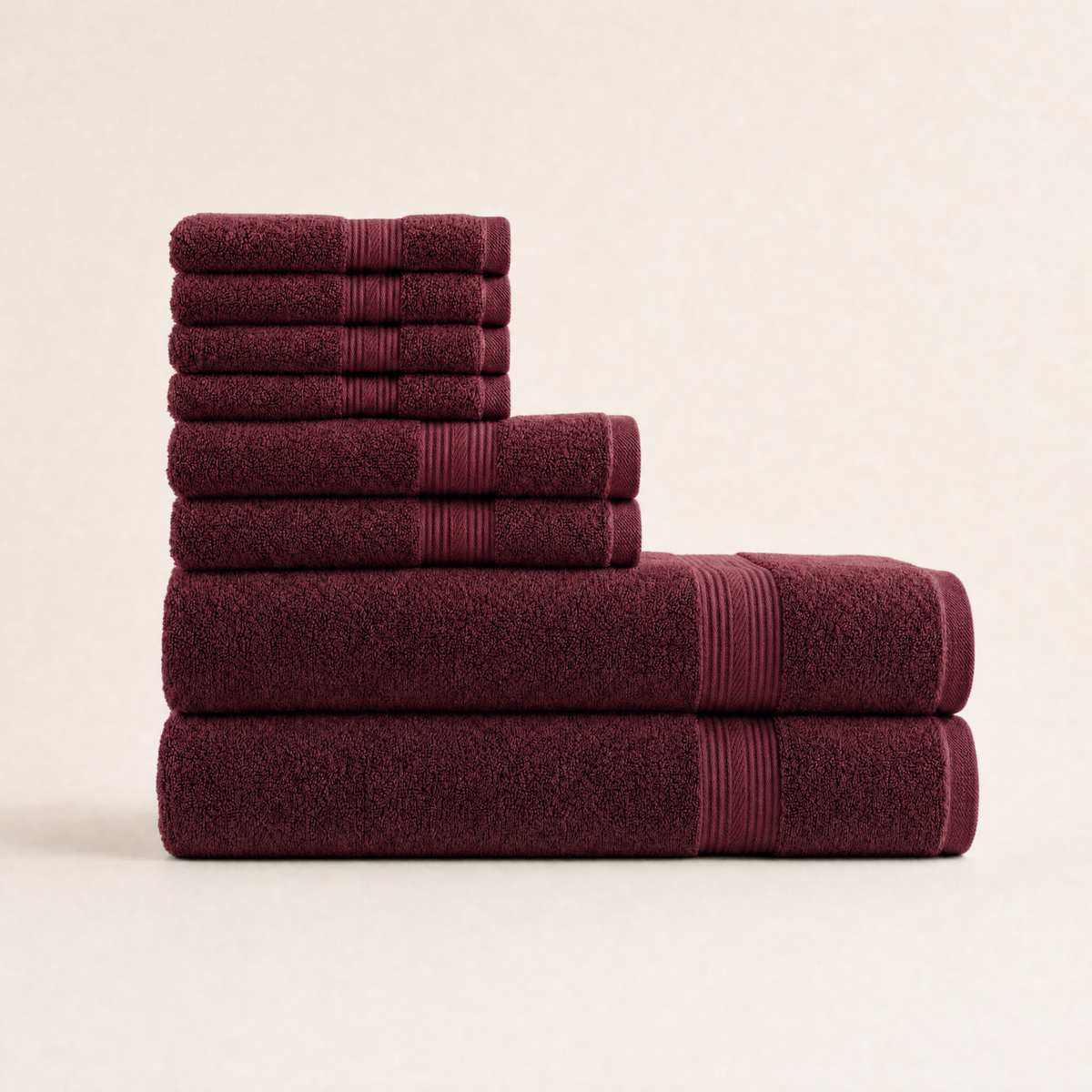 Solace towel set in Burgundy