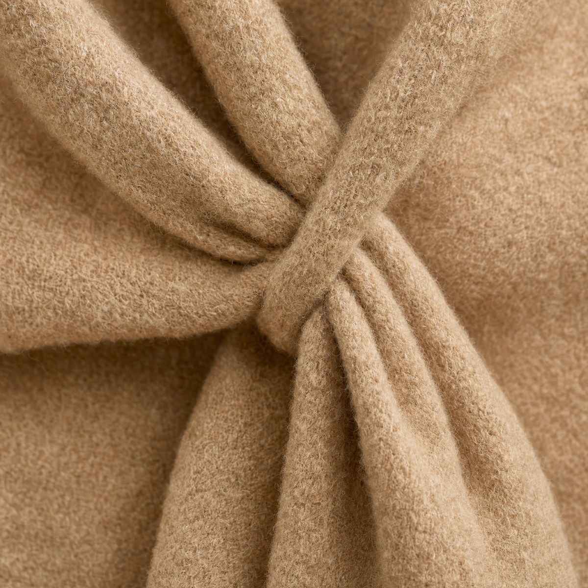 Close-up of the Muse shawl knot