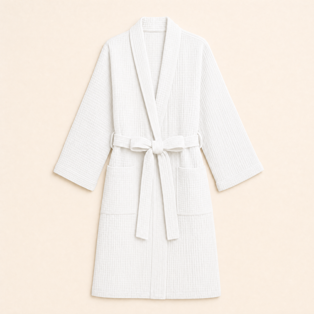 Breeze four-season muslin robe in White