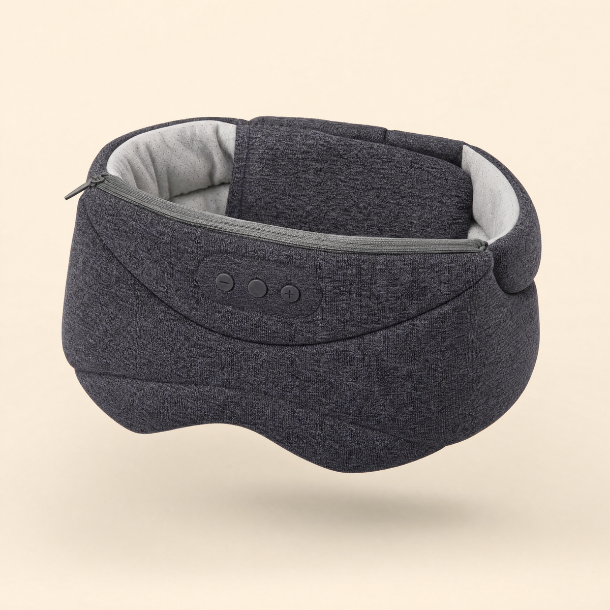 Charcoal knit sleep mask with built-in headphones