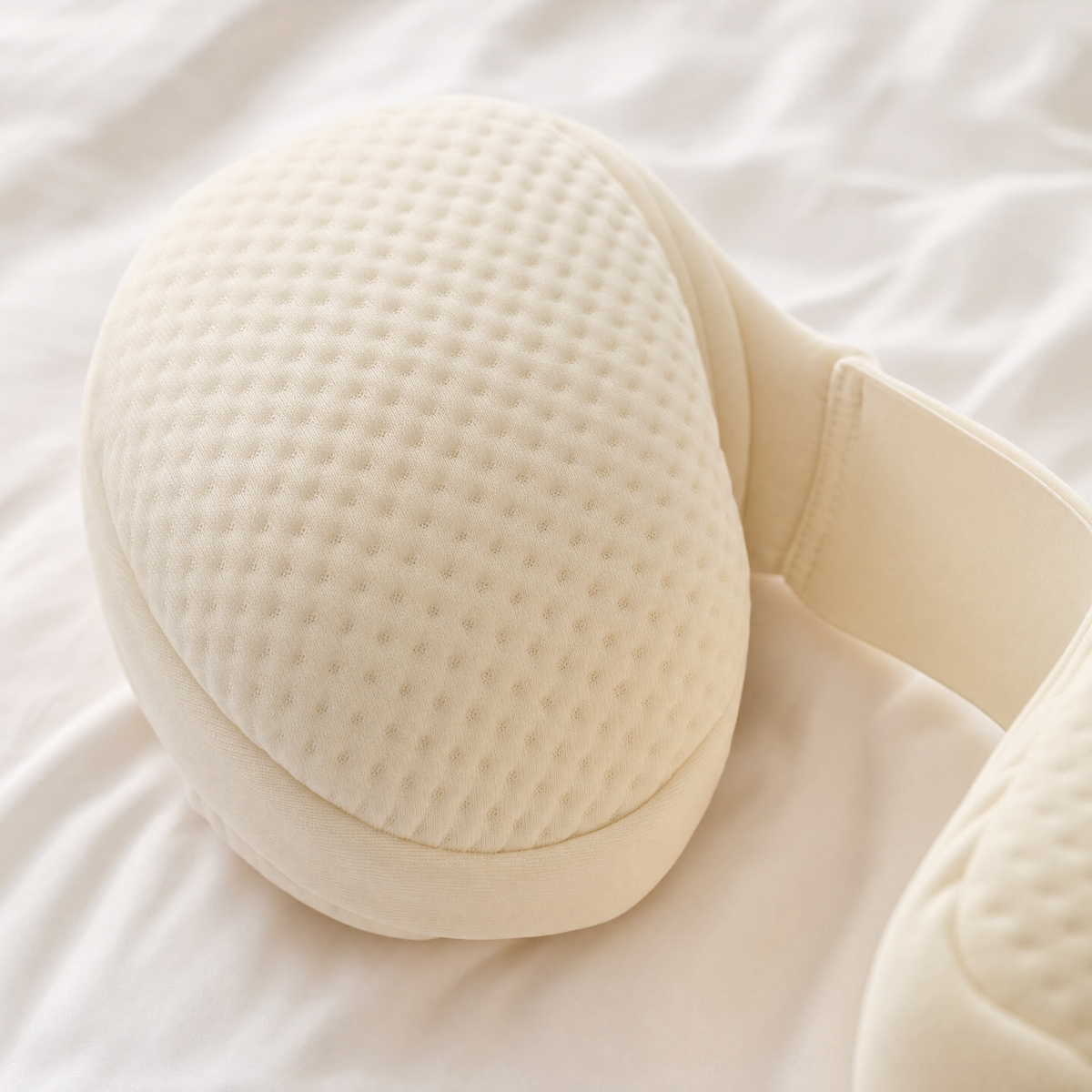 Close-up of the soft quilted wedge and adjustable band
