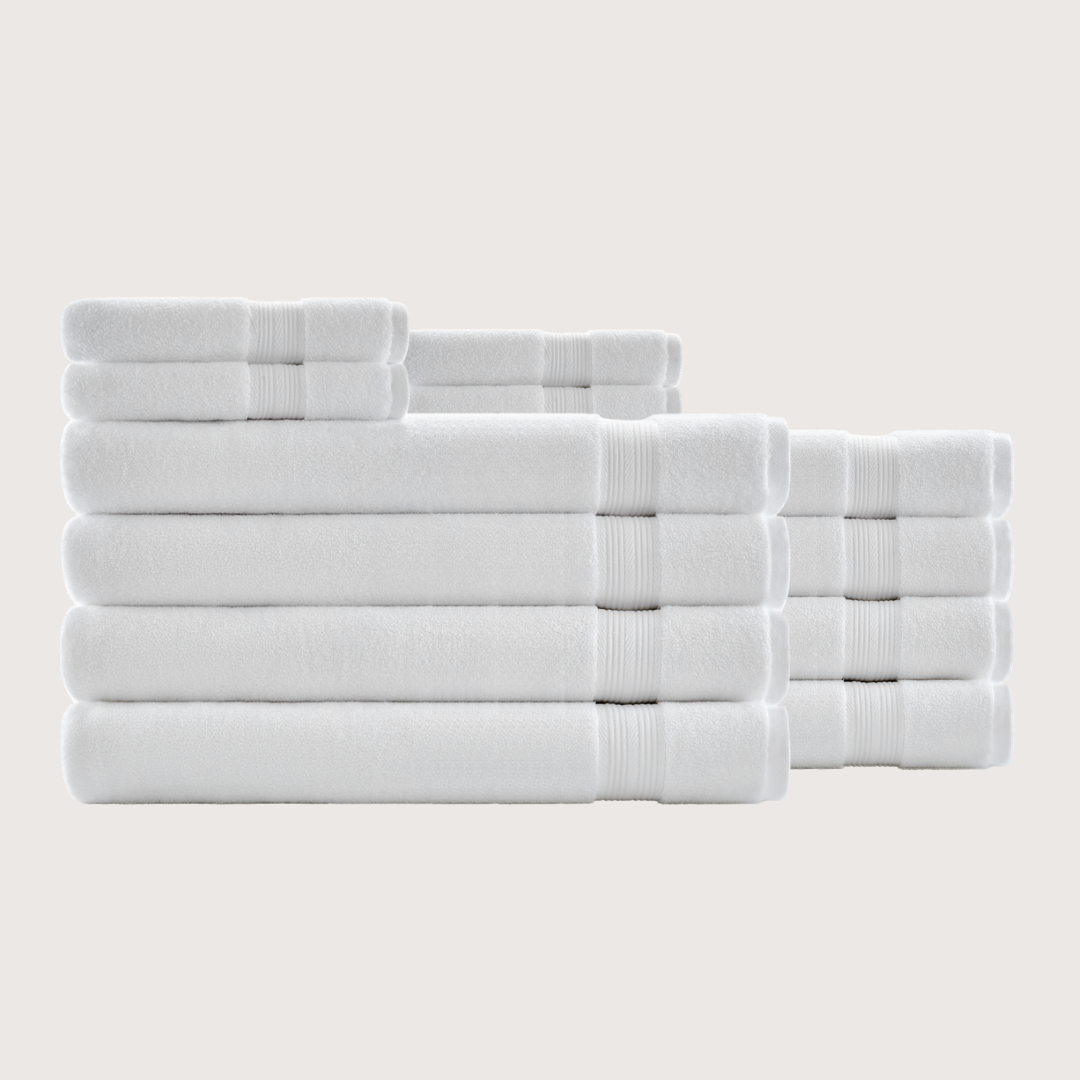 Truenova Ultrasoft 12-Piece Luxe Towel Set with bath sheets, in Cloud White