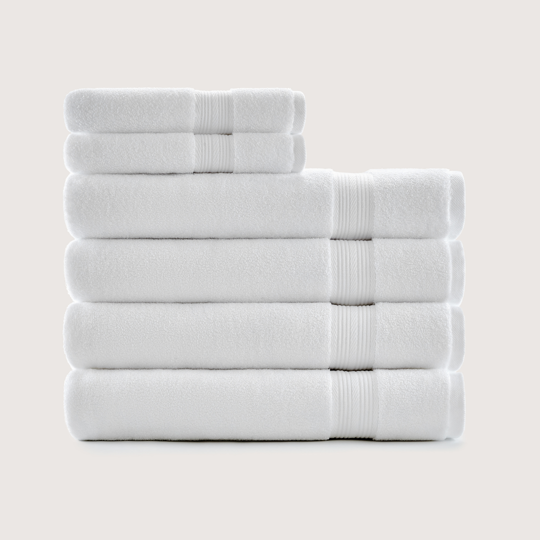 Truenova Ultrasoft 6-Piece Spa Towel Set with bath towels, in Cloud White