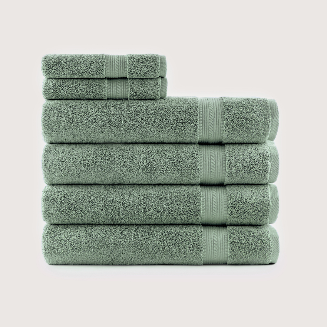 Truenova Ultrasoft 6-Piece Spa Towel Set with bath towels, in Sage