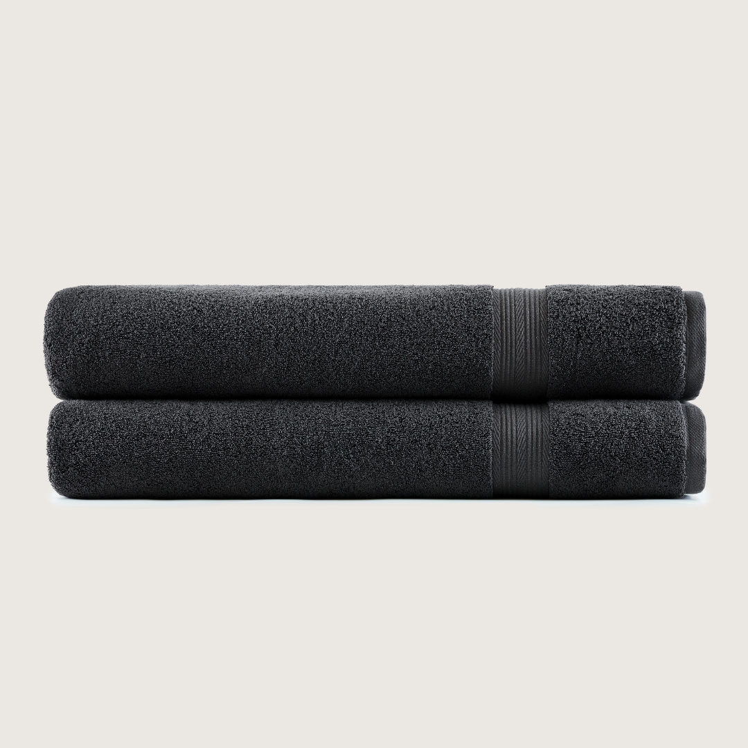 Pack of 2 Truenova Ultrasoft cotton bath sheets in Charcoal