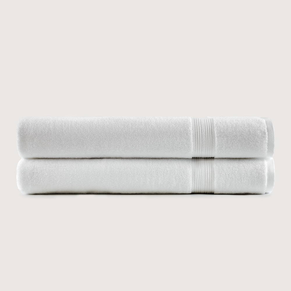 Pack of 2 Truenova Ultrasoft cotton bath sheets in Cloud White