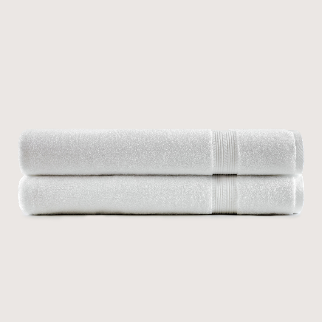 Pack of 2 Truenova Ultrasoft cotton bath sheets in Cloud White