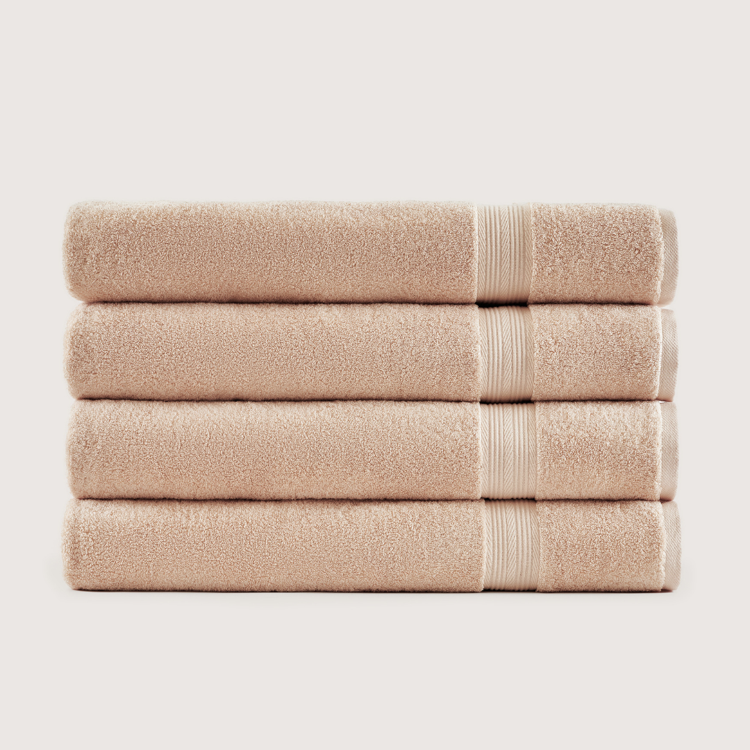 Pack of 4 Truenova Ultrasoft cotton bath sheets in Sand