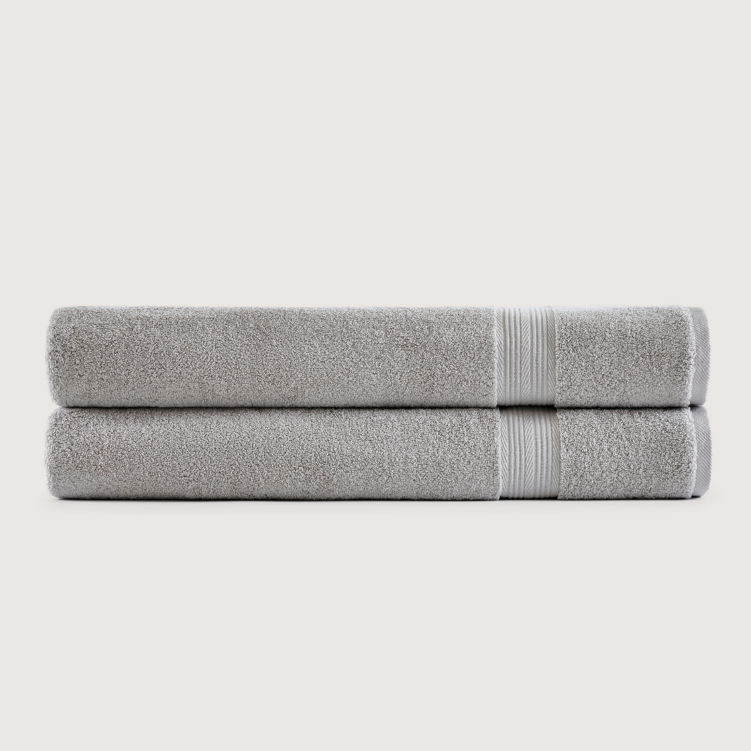 Pack of 2 Truenova Ultrasoft cotton bath sheets in Stone Grey