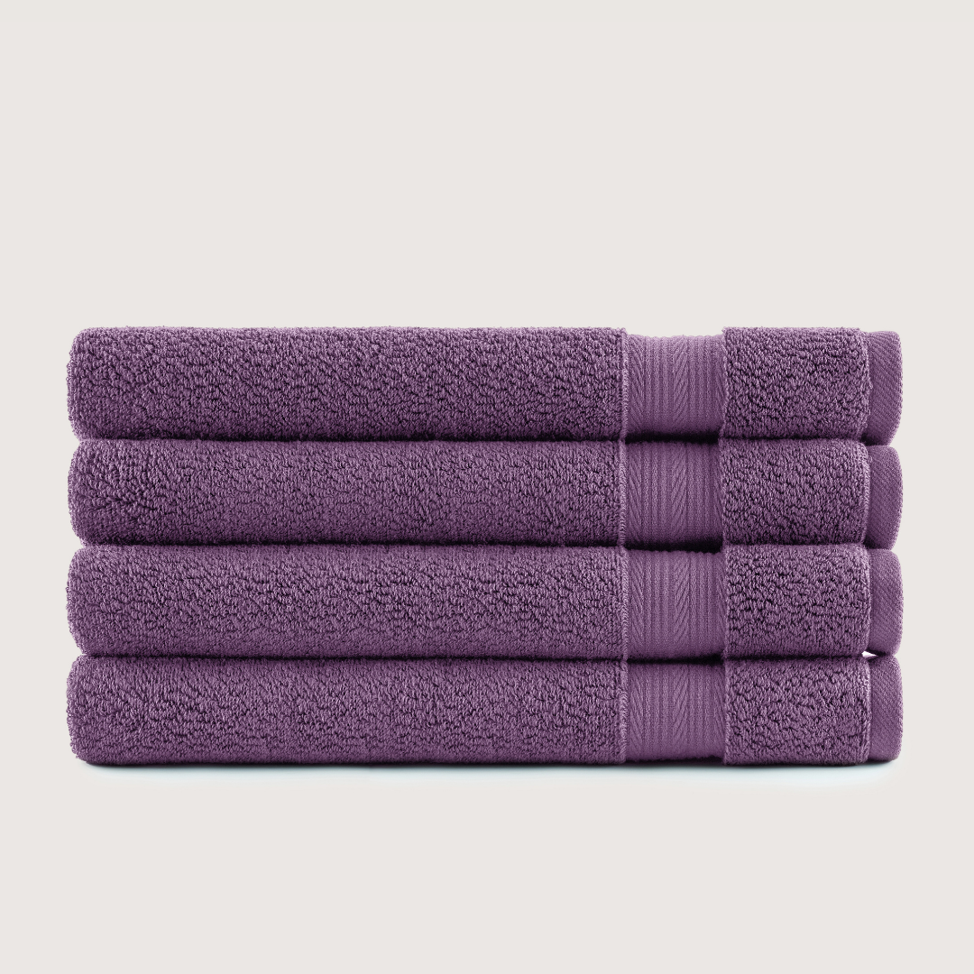 Pack of 4 Truenova Ultrasoft cotton bath sheets in Violet