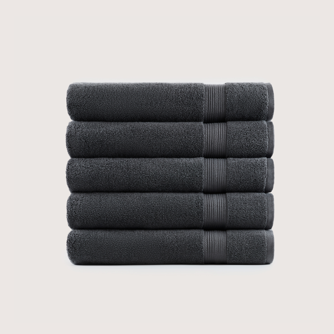 Pack of 4 Truenova Ultrasoft cotton bath towels in Charcoal