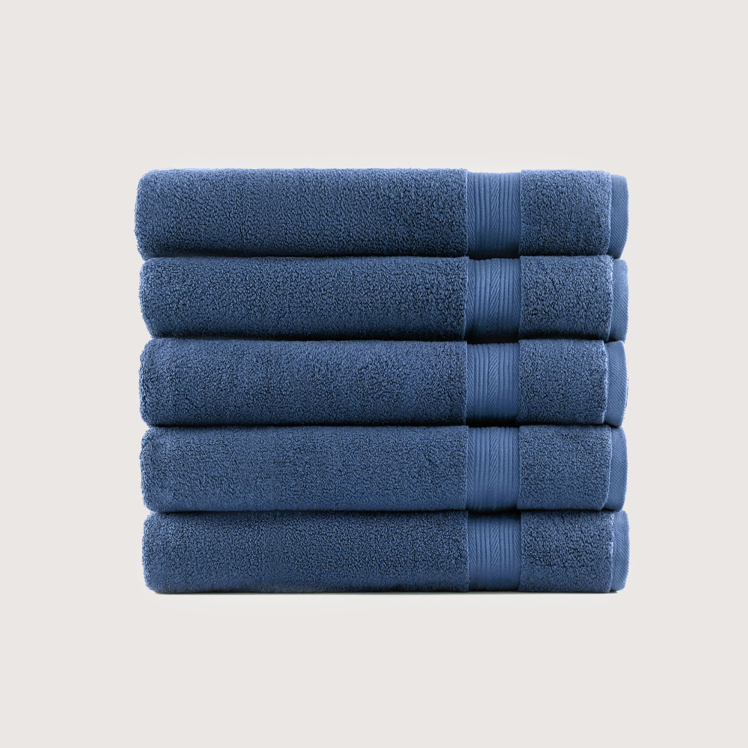 Pack of 4 Truenova Ultrasoft cotton bath towels in Lapiz Blue