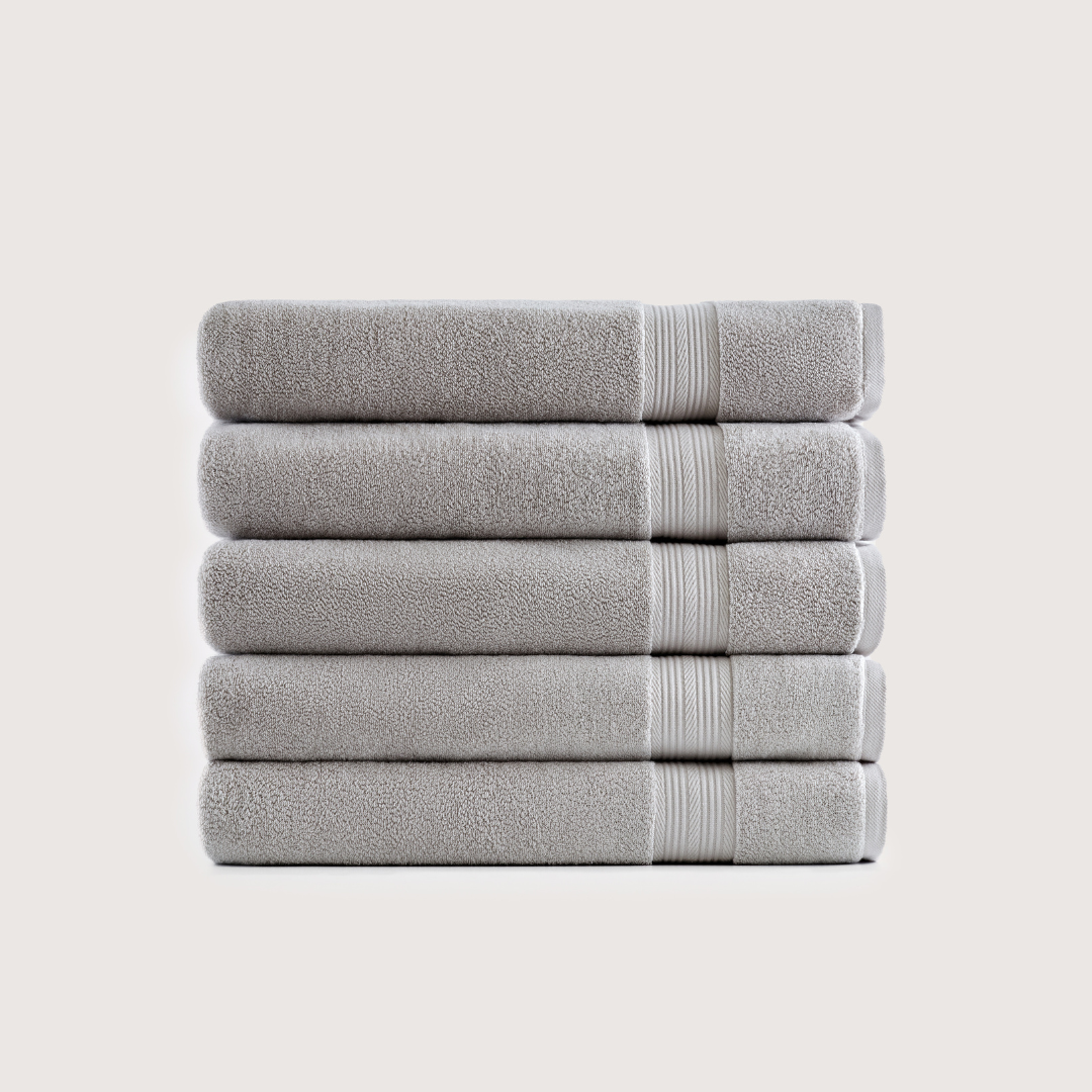 Pack of 4 Truenova Ultrasoft cotton bath towels in Stone Grey