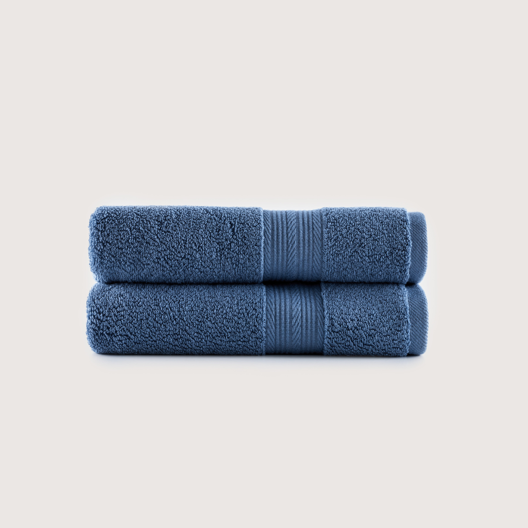 Pack of 2 Truenova Ultrasoft cotton hand towels in Lapiz Blue