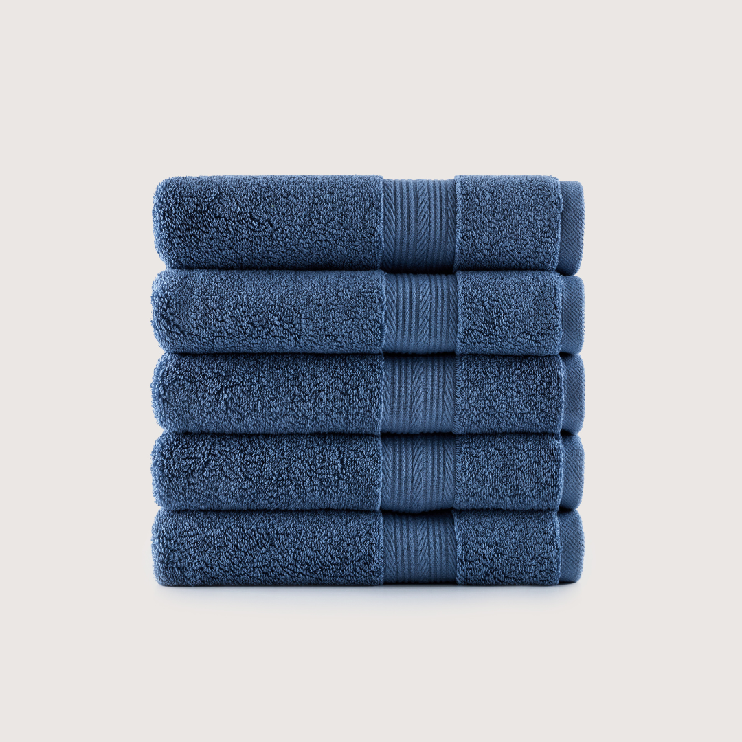 Pack of 4 Truenova Ultrasoft cotton hand towels in Lapiz Blue