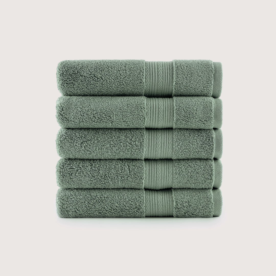 Pack of 4 Truenova Ultrasoft cotton hand towels in Sage