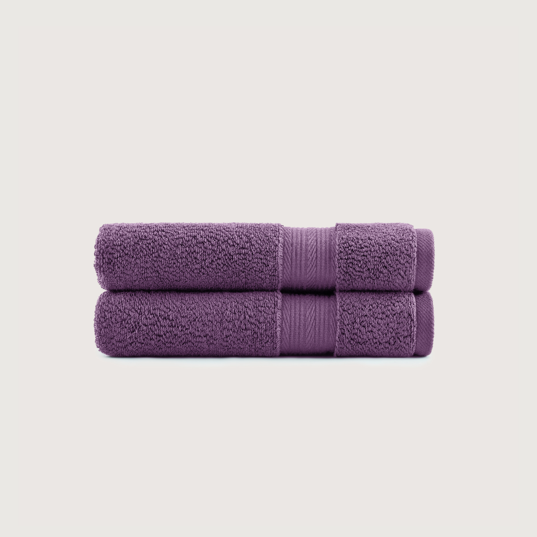 Pack of 2 Truenova Ultrasoft cotton hand towels in Violet